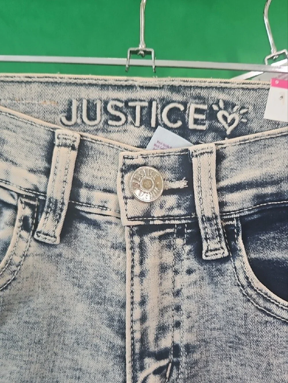 Justice Girls Distressed Light Wash and Dark Wash Denim Jeans